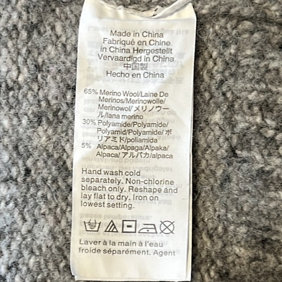 Madewell Womens Grey Merino Wool Blend Alpaca Blend Crew Neck Sweater Size XL - Picture 12 of 15